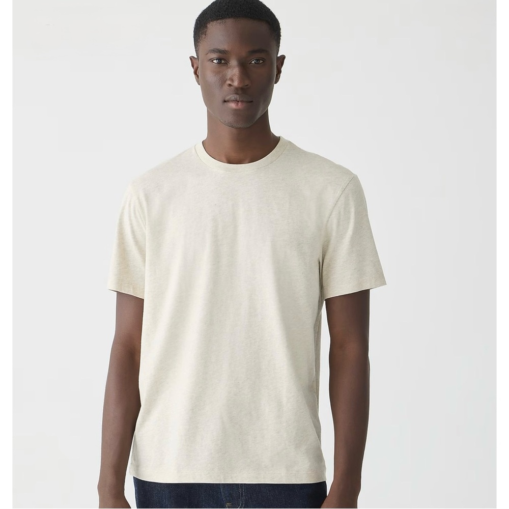 NWT J. Crew Broken-in T-shirt Short Sleeve Heather Ecru Cream